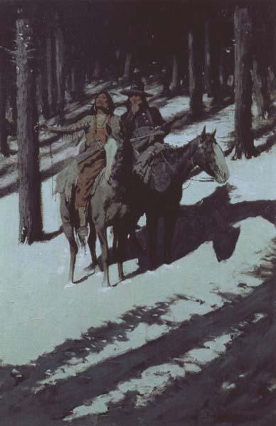 Frederic Remington Indian Scouts in the Moonlight (mk43) oil painting image